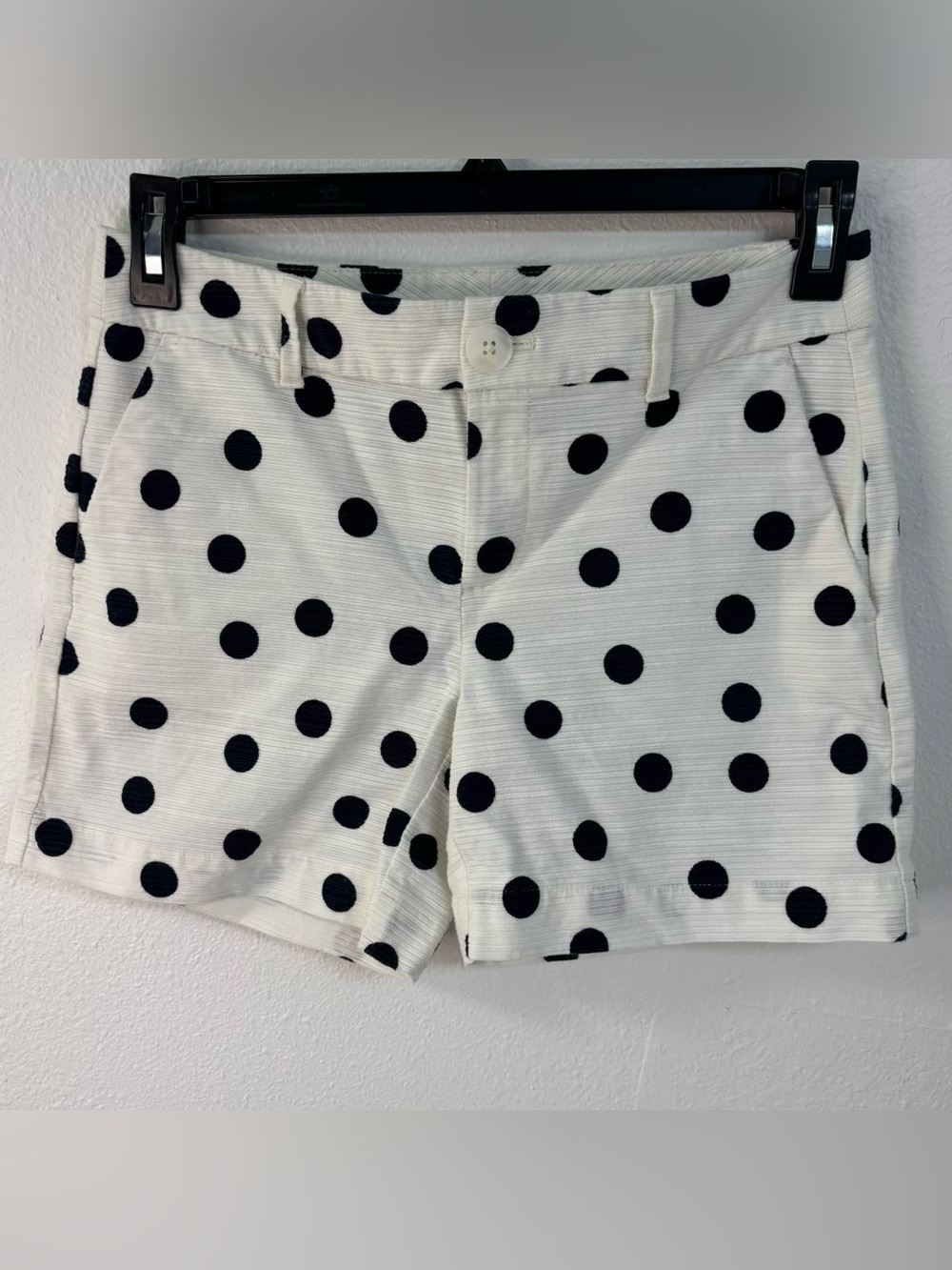 Ann Taylor Factory Polka Dot Shorts Navy White Size 2